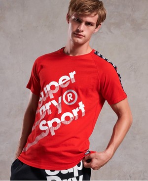 Superdry Sport 021 Férfi Pólók Piros | VQMIN7045